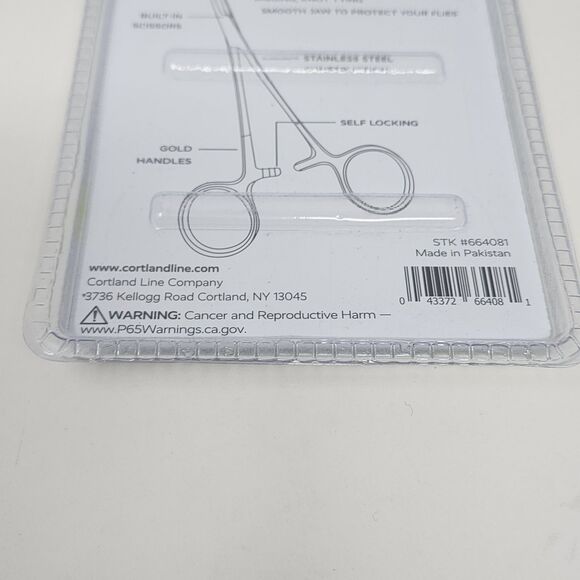 Cortland Gold Handled Forceps Stainless Steel Scissor Quick Release Fishing Tool - Picture 7 of 7